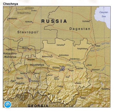Csecsenföld térképe