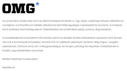 OMG - meg�julnak a korm�nyzati oldalak