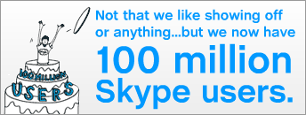 Százmillió Skype Felhasználó