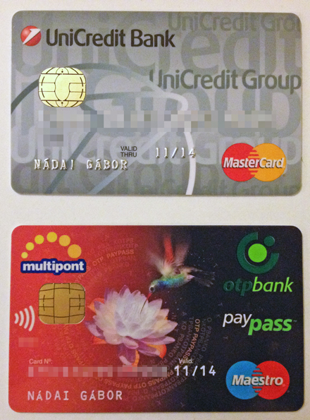 MasterCard, Maestro, OTP, PayPass, UniCredit