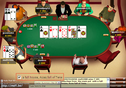 PartyPoker full house, A-10
