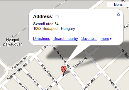 Szondi utca a Google Maps-en