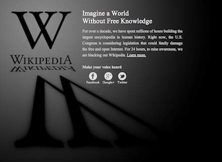 Wikipedia SOPA blackout